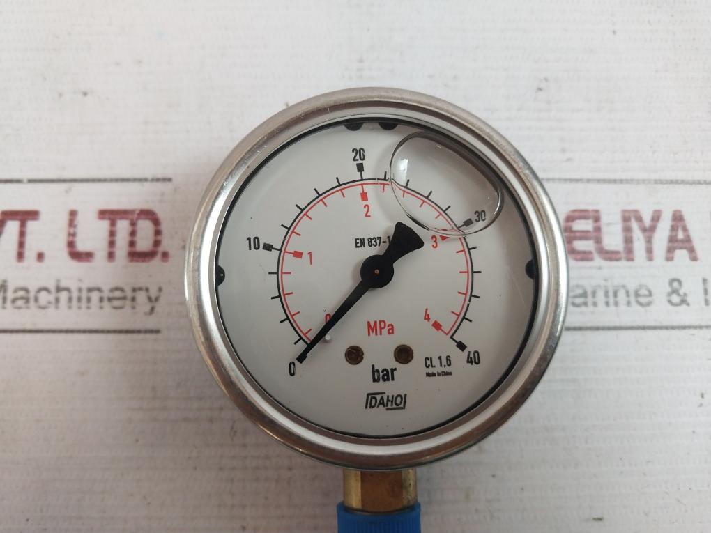 Daho EN 837-1 Pressure Gauge 0-4 MPA 0-40 Bar CL. 1.6