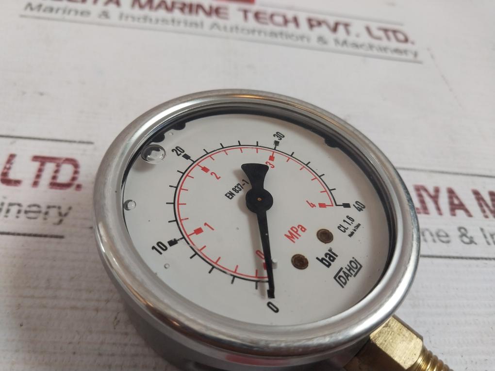 Daho EN 837-1 Pressure Gauge 0-4 MPA 0-40 Bar CL. 1.6
