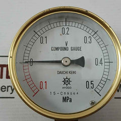 Daiichi Keiki 15-c09064 Compound Gauge -0.1 To 0.5 Mpa