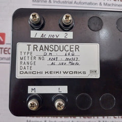 Daiichi Keiki Dm-64Q Transducer 0249-500967 Ac 110V 50/60Hz