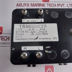 Daiichi Keiki Dm-64Q Transducer 0261-500976 Ac 115V 50/60Hz Tp-43
