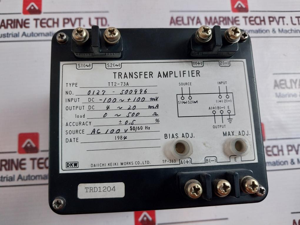 Daiichi Keiki Tt2-73A Transfer Amplifier 50/60Hz