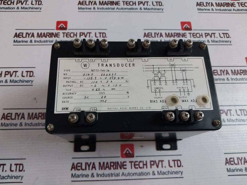 DAIICHI KEIKI WORKS WTT2-74A-3Ø Transducer Ac 110v 5a