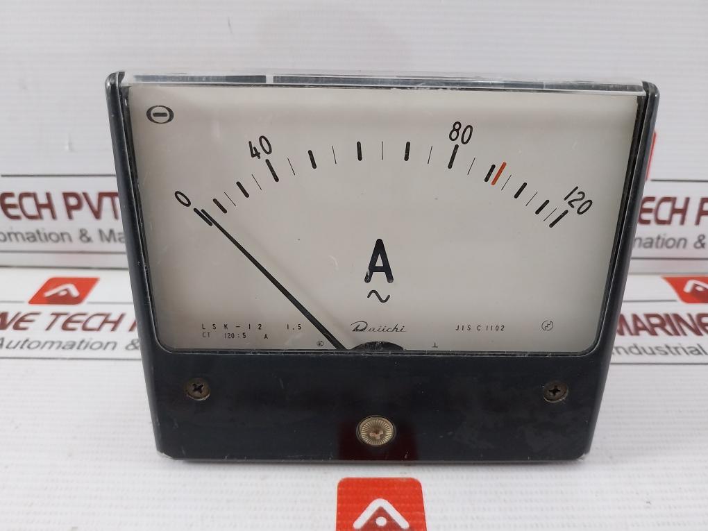 Daiichi Lsk-12 Ammeter 0-120A~ 1.5 Jis C 1102