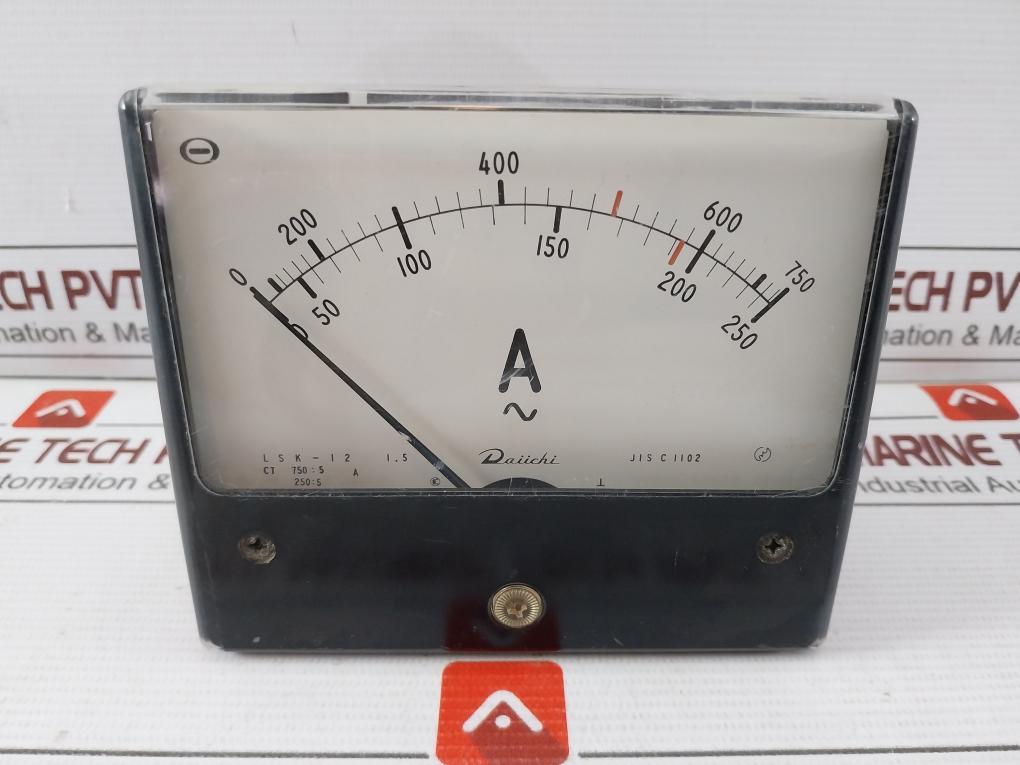 Daiichi Lsk-12 Ammeter 0-750A~ 0-250A~ 750.5 A Jis C 1102