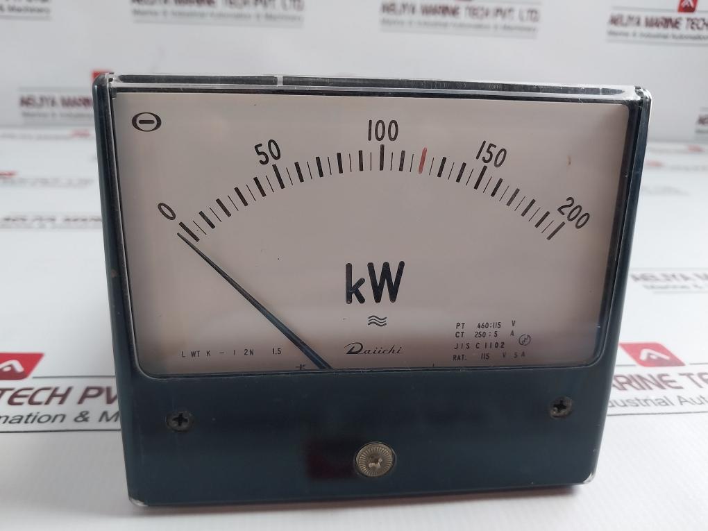 Daiichi Lwtk-12N Kilowatt Meter 0-200Kw 115V 5A