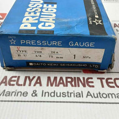 Daito Keiki Bu Pressure Gauge 3/8" 75Mm 0-1 Mpa