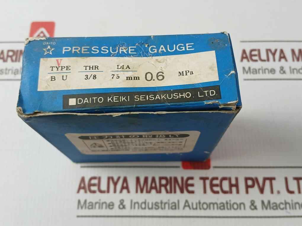 Daito Keiki Bu Pressure Gauge 3/8 Inch 0-0.6 Mpa 75Mm