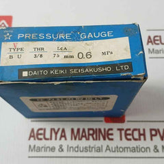 Daito Keiki Bu Pressure Gauge 3/8 Inch 0-0.6 Mpa 75Mm