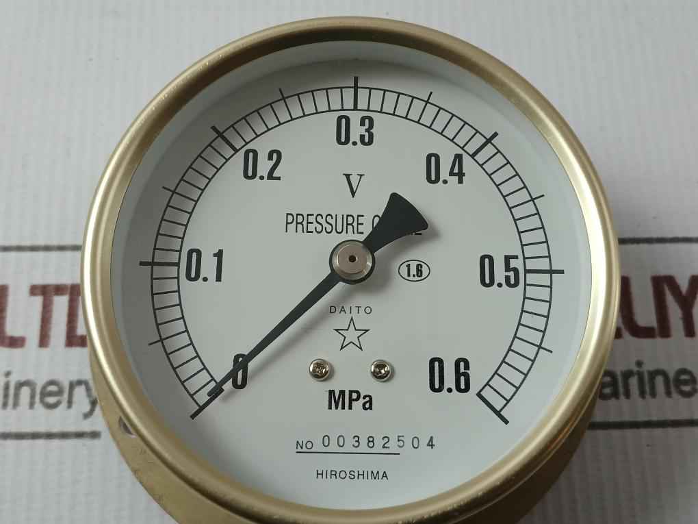 Daito Keiki Bu Pressure Gauge 3/8 Inch 0-0.6 Mpa 75Mm