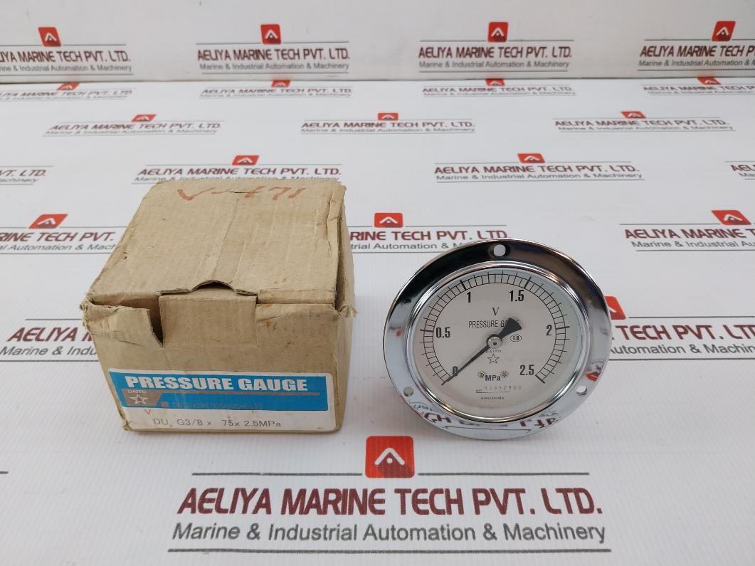Daito Du G3/8 X 75 X 2.5 Mpa Pressure Gauge