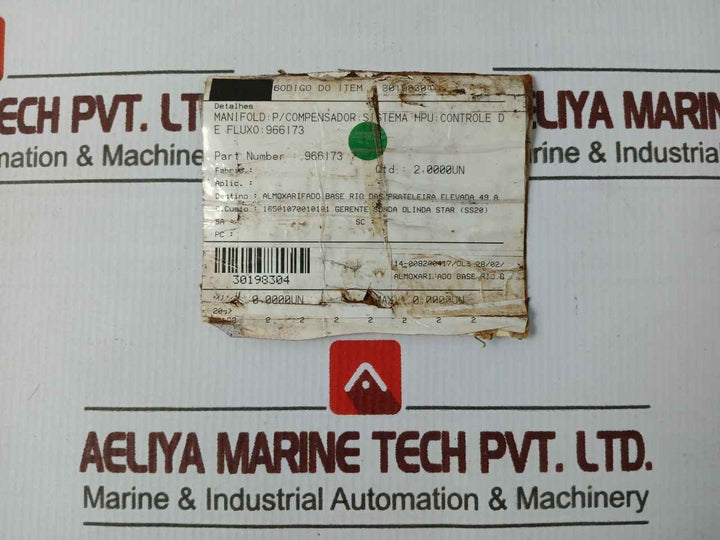 Daman Dj1800316S Hydraulic Valve Manifold 30198304 Rev 0 966173