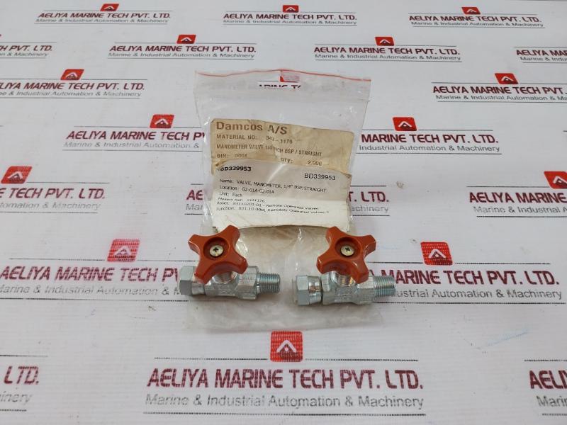 Damcos 343-1176  Manometer 1/4" Bsp/Straight 831.10.0001 Remotely Operated Valve