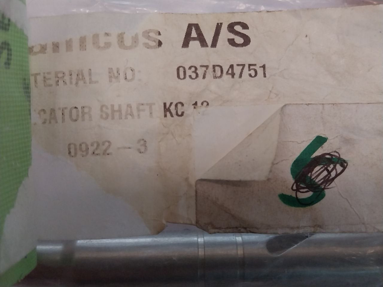 Damcos 037D4751 Actuator Indicator Shaft