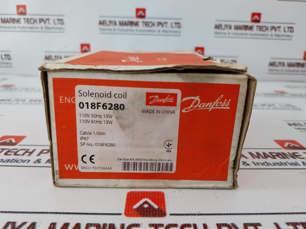 Danfoss 018F6280 Solenoid Coil Bf110Cs Cable 1,00M Ip67