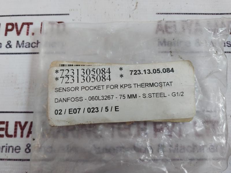 Danfoss 060L3267 Sensor Pocket For Kps Thermostat 75 Mm-s.Steel-g1/2