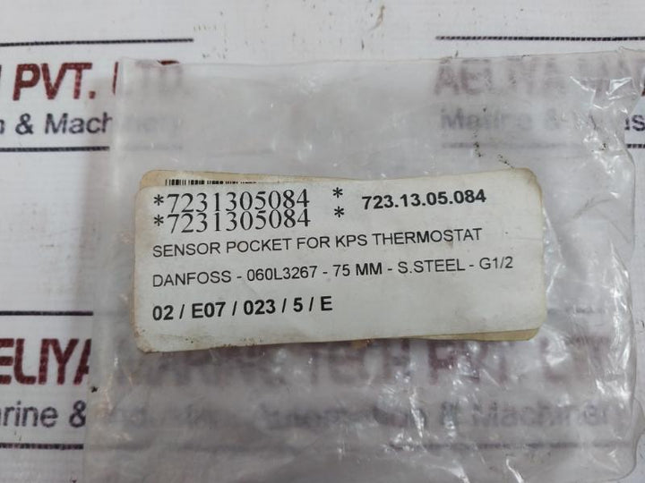 Danfoss 060L3267 Sensor Pocket For Kps Thermostat 75 Mm-s.Steel-g1/2