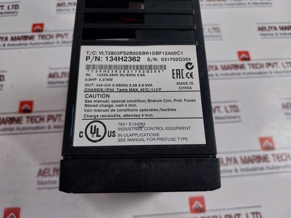 Danfoss 134H2362 VLT 2800 Midi Drive VLT2803PS2B20SBR1DBF12A00C1