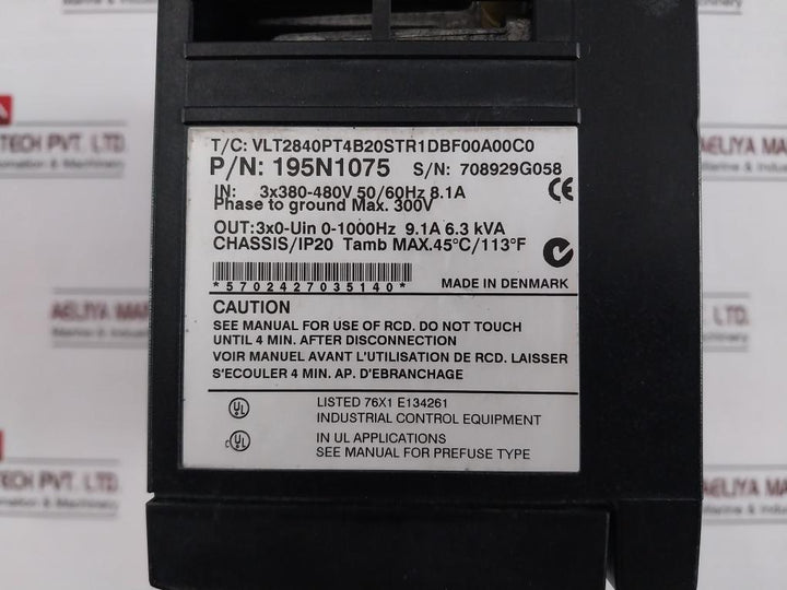 Danfoss 195N1075 Variable Speed Inverter Drive Vlt 2800 3X380-480V 50/60Hz 8.1A