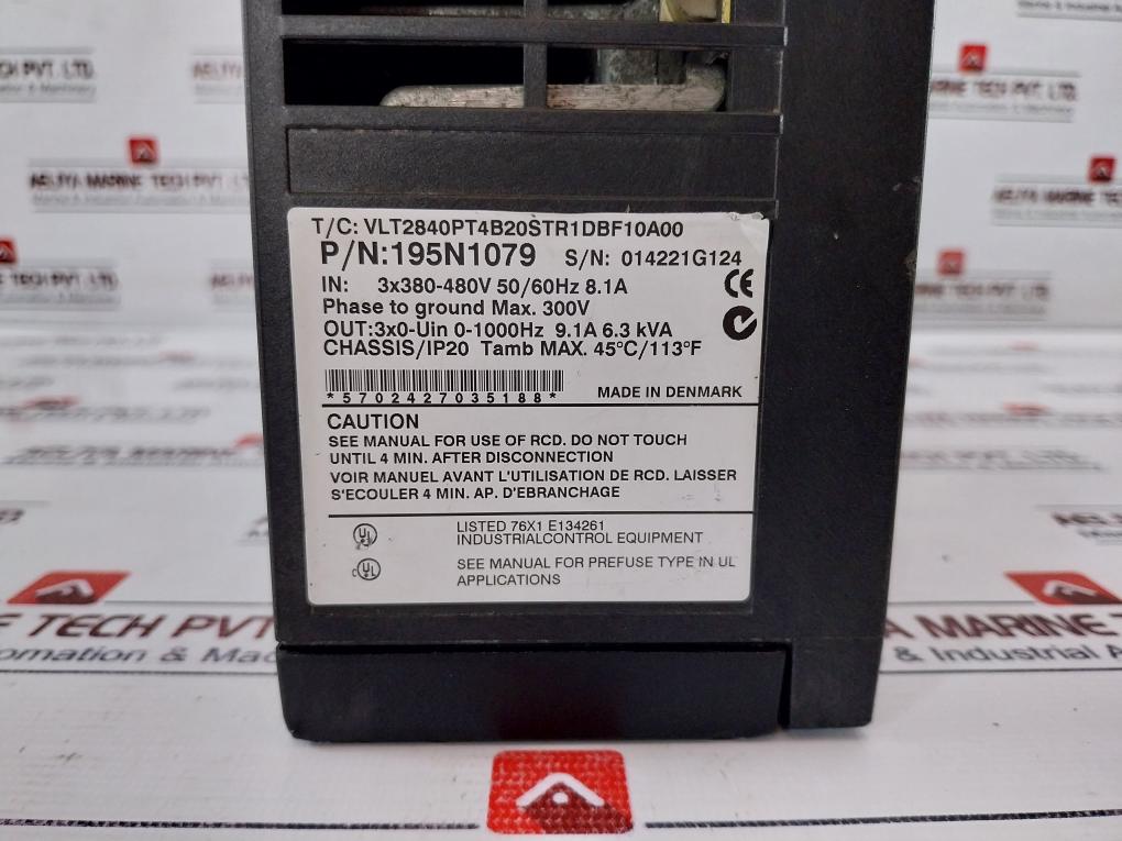 Danfoss 195n1079 Vlt2840pt4b20str1dbf10a00 Frequency Inverter