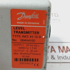 Danfoss AKS 41-10 B Level Transmitter Ver 4.0 24 VAC/DC 1.5 W 4–20 mA
