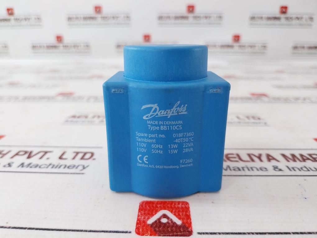 Danfoss Bb110Cs Solenoid Coil Din Spade, Supply Voltage 110V 60Hz 13W 22Va