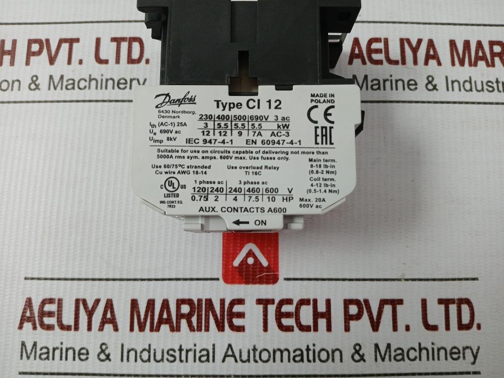 Danfoss 24V/50-60Hz 3-pole Contactor Ci 12