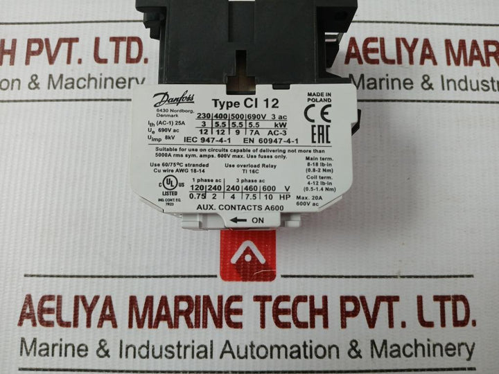 Danfoss 24V/50-60Hz 3-pole Contactor Ci 12