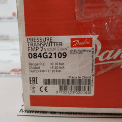 Danfoss Emp 2 Pressure Transmitter 084G2109 0-10 Bar 4-20 Ma 9-32Vdc 60907-02H