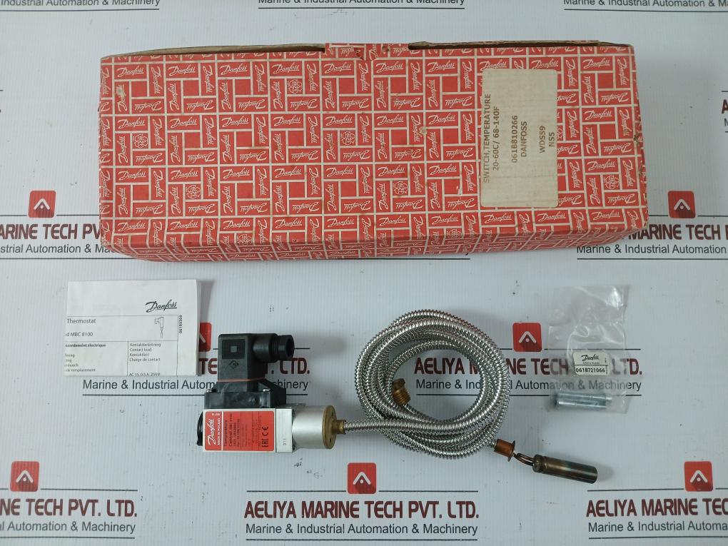 Danfoss Heavy Duty Temperature Control Thermostat Switch 130˚C 2M Part No: Mbc 8100