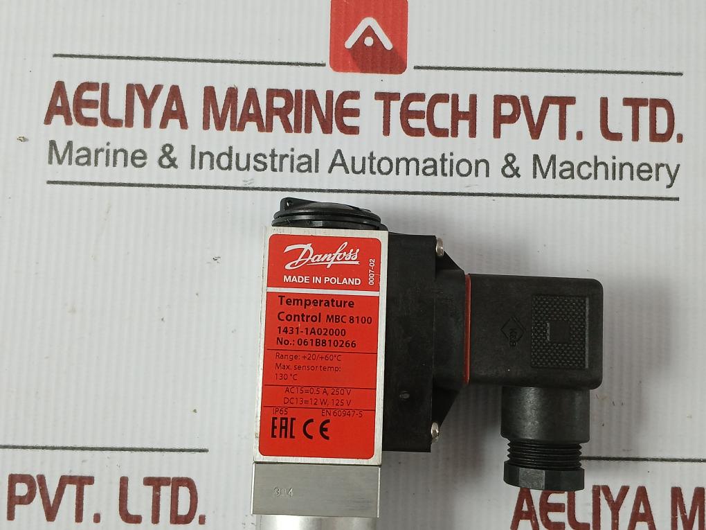 Danfoss Heavy Duty Temperature Control Thermostat Switch 130?C 2M Part No: Mbc 8100