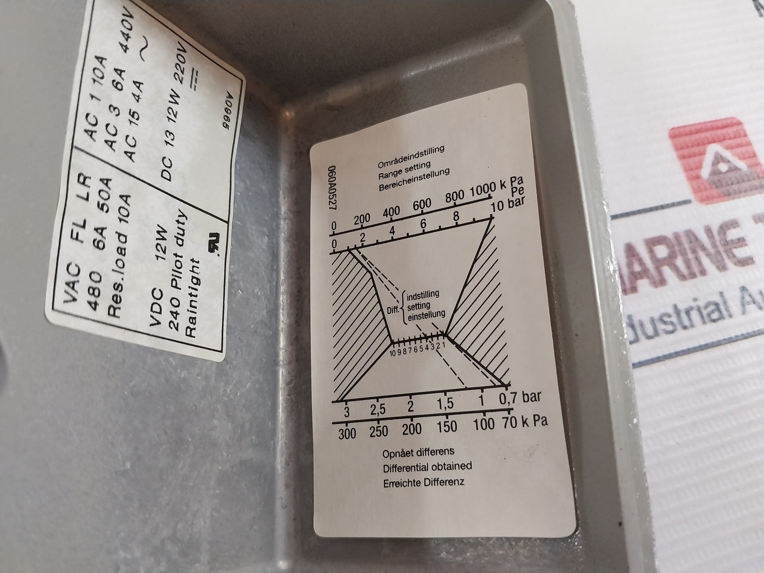 Danfoss Kps 43 Pressure Control Switch Pb 120 Bar/Mwp 1750 Psig