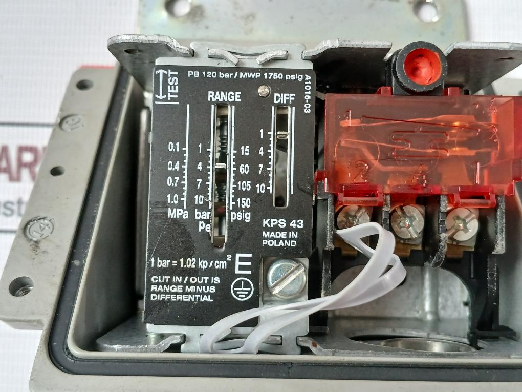 Danfoss Kps 43 Pressure Switch 0.1-1.0 Mpa 15-150 Psig 1.02 Kp/Cm2 480Vac 12W