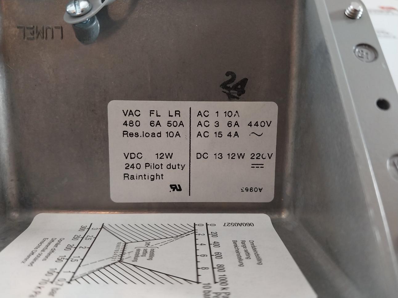 Danfoss Kps 43 Pressure Switch 1.02 Kp/Cm2 0.1-1.0 Mpa Mwp 1750 Psig 240Vdc 12W