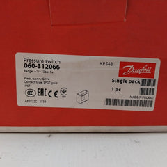 Danfoss Kps 43 Pressure Switch 1.02 Kp/Cm2 0.1-1.0 Mpa Mwp 1750 Psig 240Vdc 12W