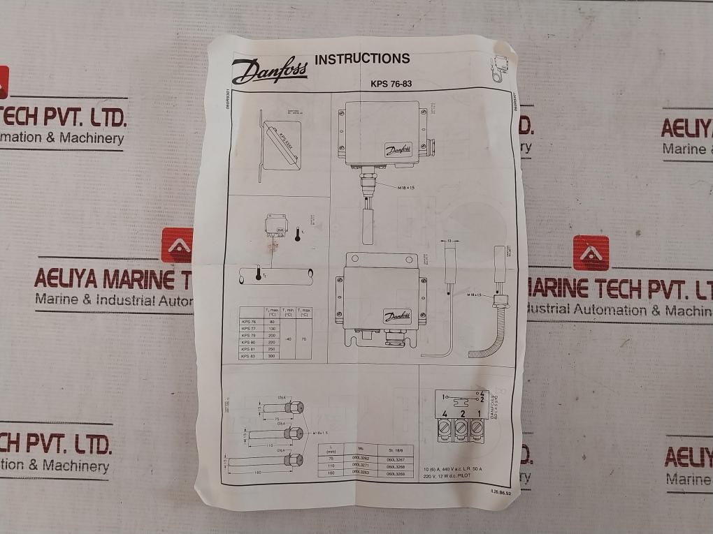 Danfoss Kps 79 Temperature Switch En 60947-4-5 Ip67 10A 440V