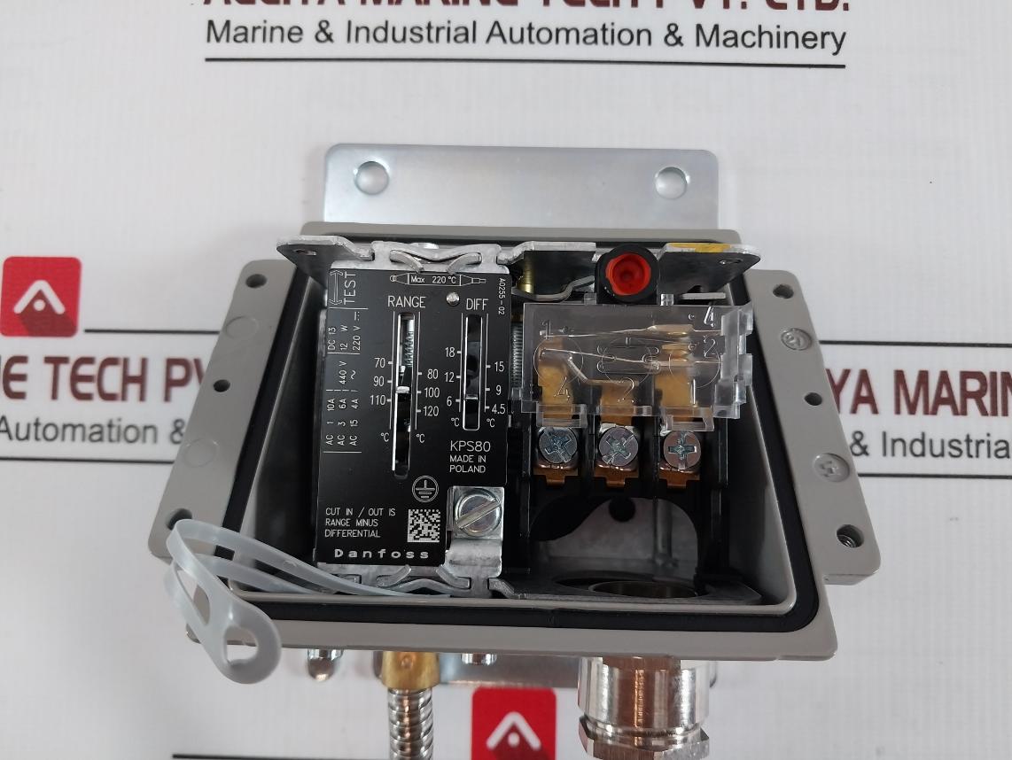 Danfoss Kps80 Thermostat Temperature Switch 70-120C Ac1 10A Ip67 5-30V A0965