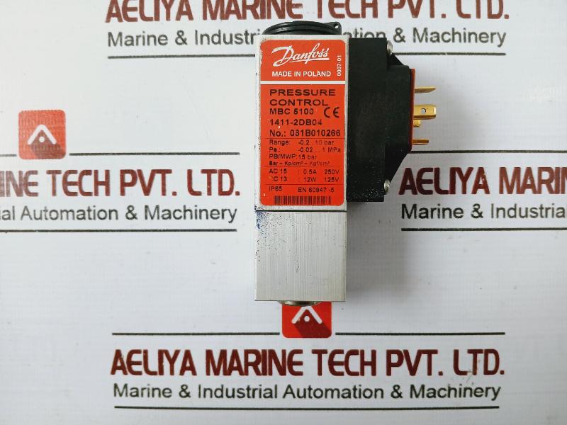 Danfoss Mbc 5100 Pressure Switch, 061B010266, -0.2-10Bar, Ip65