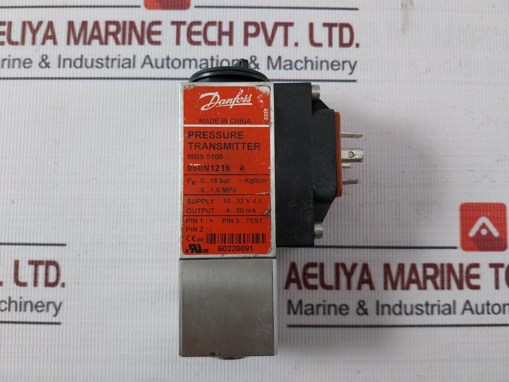 Danfoss Mbs 5100 Pressure Transmitter 060N1219 4-20Ma 10-32 Vdc