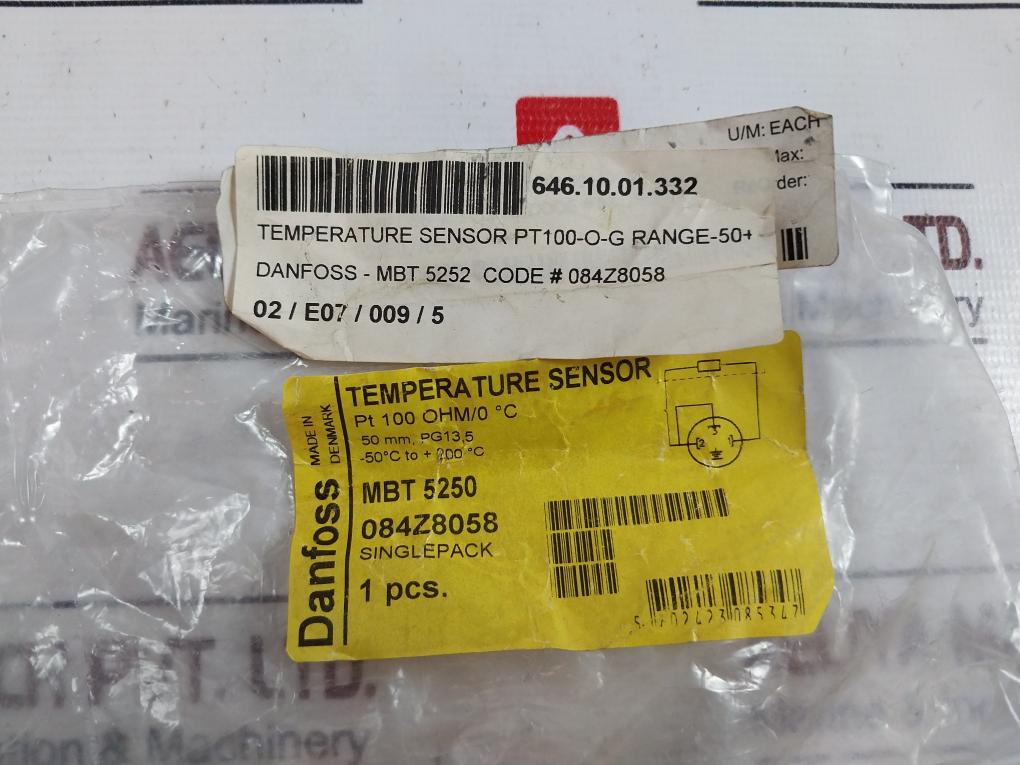 Danfoss Mbt 5250 Heavy-duty Temperature Sensor -50°C To +200°C