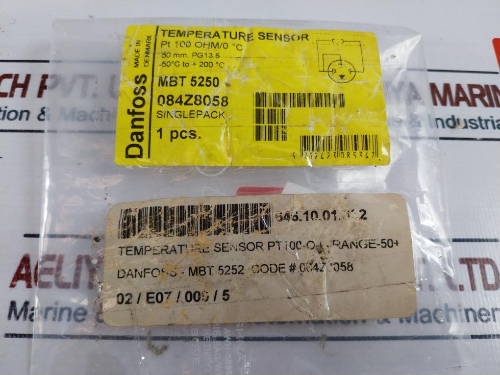 Danfoss Mbt 5250 Heavy Duty Temperature Sensor 084Z8058 Pt100 Ohm/0˚C