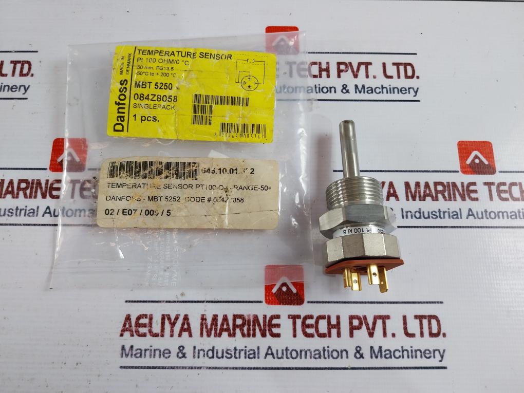 Danfoss Mbt 5250 Heavy Duty Temperature Sensor 084Z8058 Pt100 Ohm/0˚C