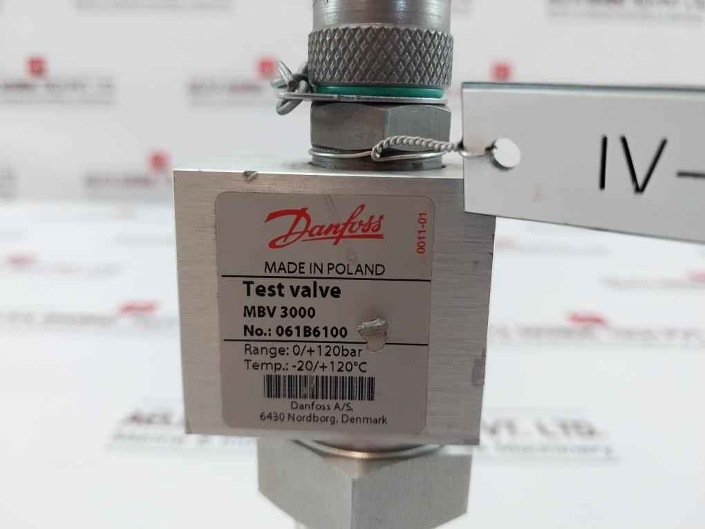 Danfoss Mbv 3000 Test Valve 061B6100 0–120 Bar