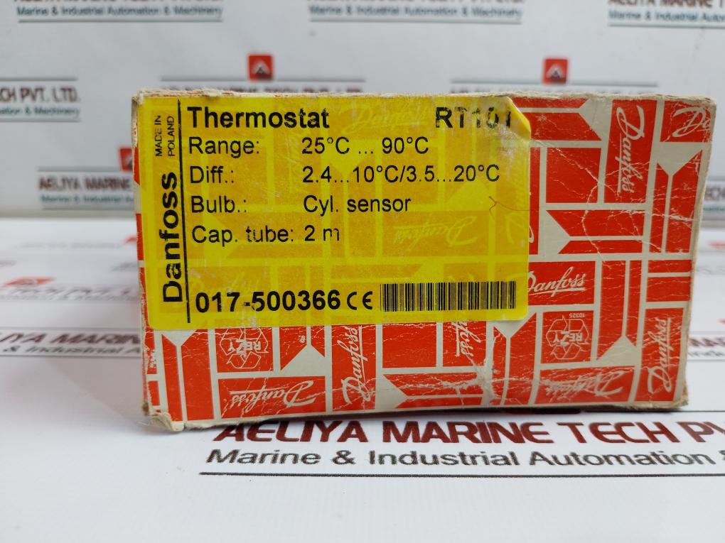 Danfoss Rt101 Thermostat 017-500366 Temperature Range 25-90C