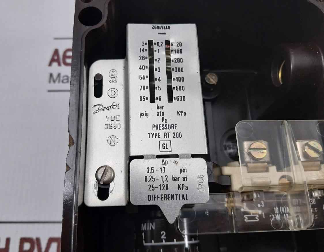 Danfoss Rt 200 Pressure Switch 3–85 Psig 10(4)A-380Vac