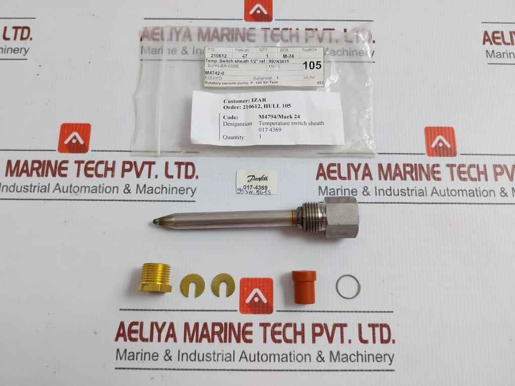 Danfoss Sensor Pocket Kp/Rt Stainless 1/2" 017-4369