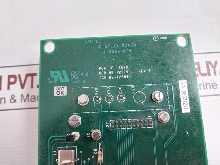 Daniel 4-6000-028 Printed Circuit Board SCH BE-12580 94V