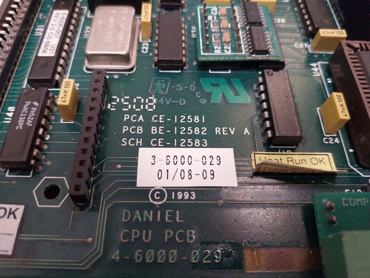 Daniel 4-6000-029 Cpu Pcb Card Rev A 94V-0 Pca Ce-12581