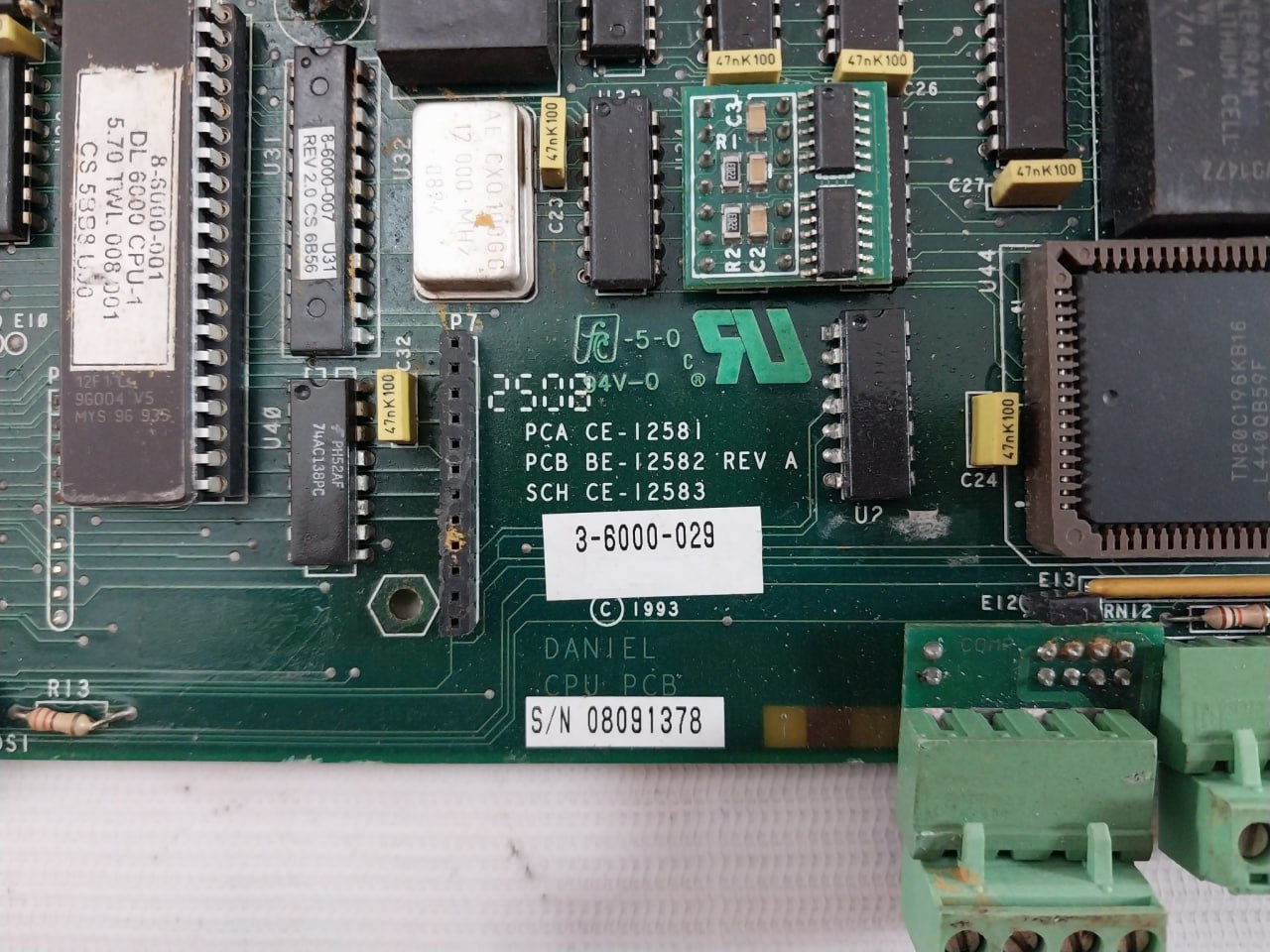 Daniel 4-6000-029 Printed Circuit Board For Cpu Be-12582 Rev A