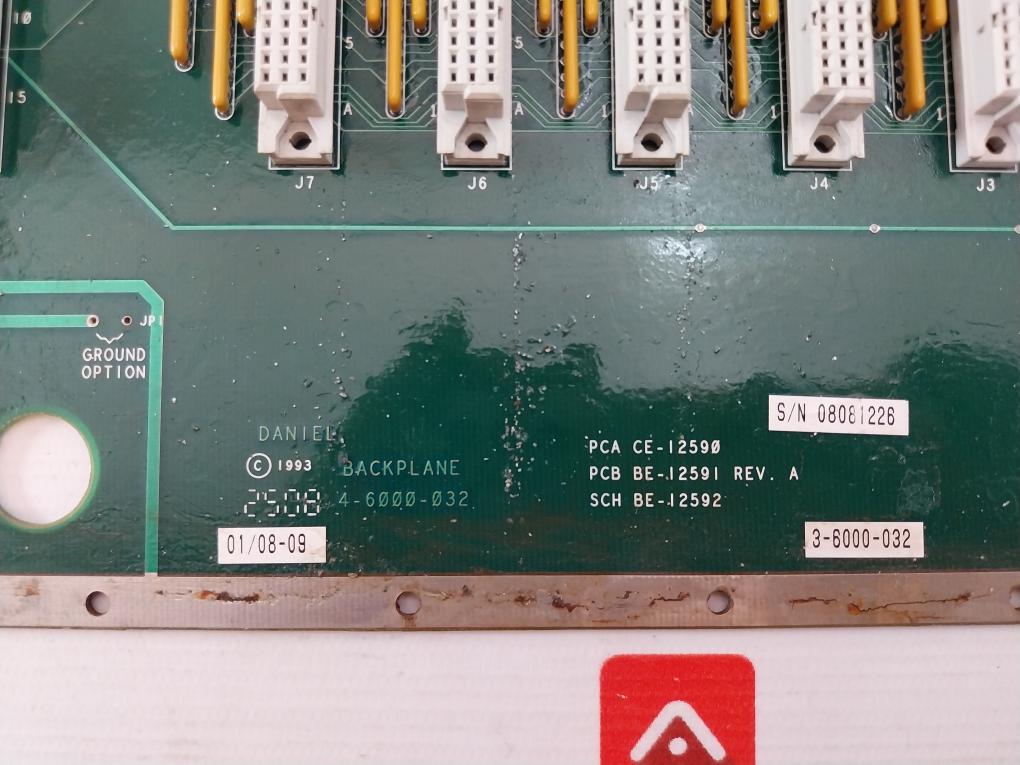 Daniel 4-6000-032 Backplane Module Pcb Be-12591 Rev A 94V-0 Pca Ce-12590